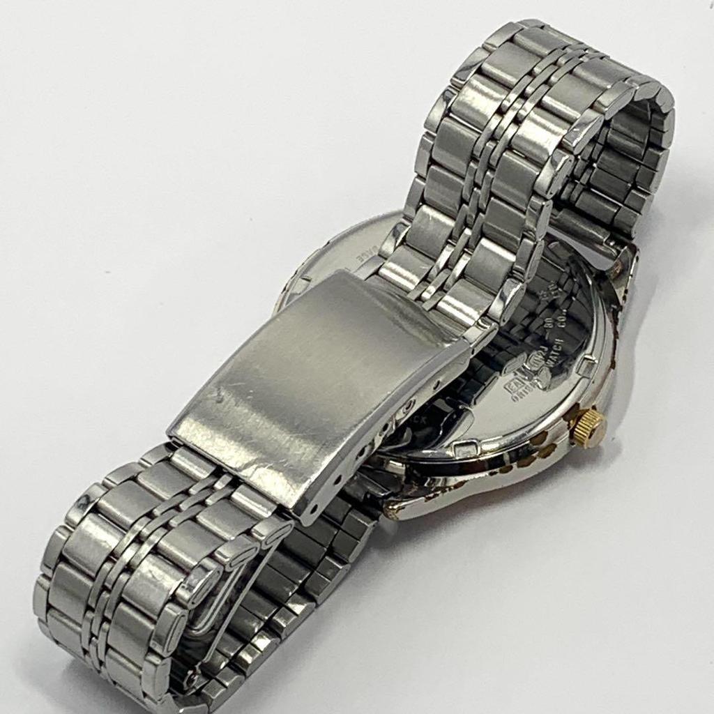 Used 773 [Battery Replaced and Cleaned] Working Item ORIENT Men's Watch Orient White Date QZ Type Screw Pack WATER RESIST Popular