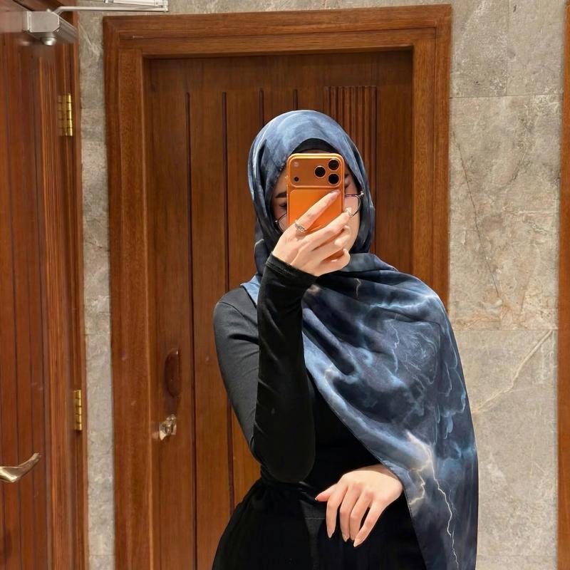 2026 Neuer Muslimischer Hijab Schal Weiches Atmungsaktives Wolkenmuster Bandana Islamisches Tuch Kopftuch Tägliches Tragen Nackenwickel Accessoire für Damen
