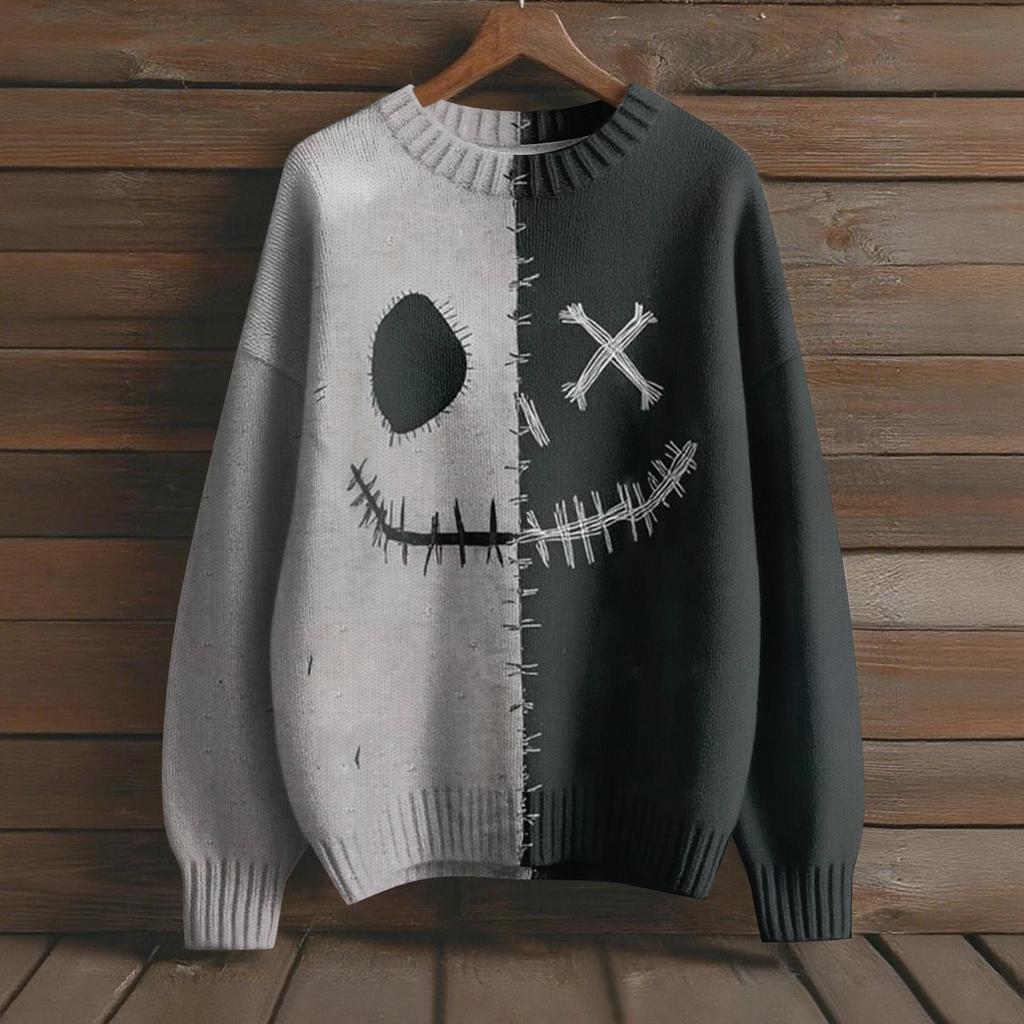 Swetry damskie z długim rękawem, pulowerowe, z okrągłym dekoltem, casualowe, urocze, dzianinowe, oversize