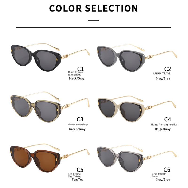 Fashion Cat Eye Metal Sunglasses Women Men Vintage Luxury Daily Simple Brand Sun Glasses Leisure Travel Lady Man Glasses UV400