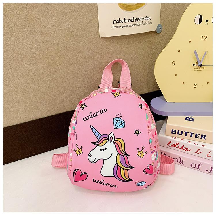 Adorable Cartoon Unicorn Backpack For Kids Stylish Pink Nylon School Bag