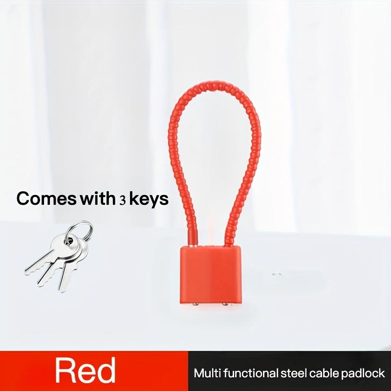 20cm Sicherheit Anti-Diebstahl Tragbar Gehärtet Outdoor Kunststoff Stahlseil Schuss Padlock Schlüssel Länge Pistolenabzug Schloss Schließfächer Lcoks 1 Stück