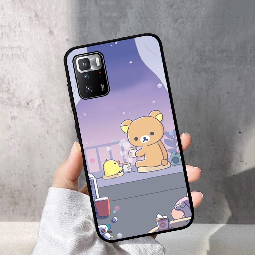 Cute Rilakkuma Phone Case For Redmi Note 4 X 5 A 6 7 8 T 9 9S 10 11 11S 11Epro Poco M3 Pro