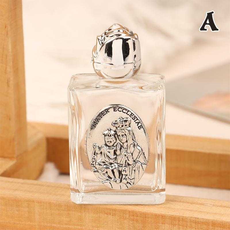 

12 видов стеклянных бутылок для святой воды с изображением Иисуса, религиозная бутылка с изображением креста, бутылка со скульптурой христианской Девы Марии, многоразовая бутылка для святой воды