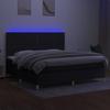 Maison Exclusive - Sommier à lattes de lit et matelas et LED Noir 200x200 cm Tissu