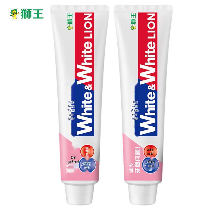 

Lion WhiteWhite Amino Acid Baking Soda Toothpaste, Cool Peach Scent, 2x120g