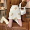 Sweet Fashion Preppy Style Autumn Winter New Women's Woolen Embroidered Zipper Korean Casual High Waist Slim Short A-line Skirt