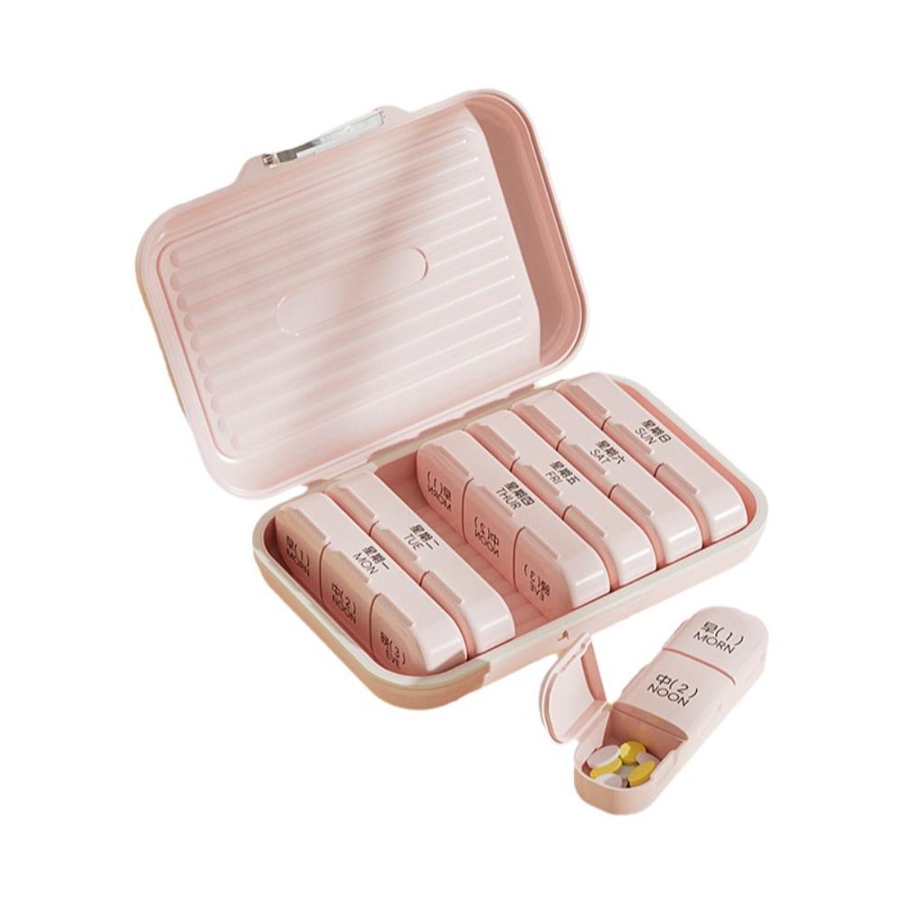 Large Capacity 7 Day Pill Box Sealed Pill Storage Box Portable Pill Container  Office