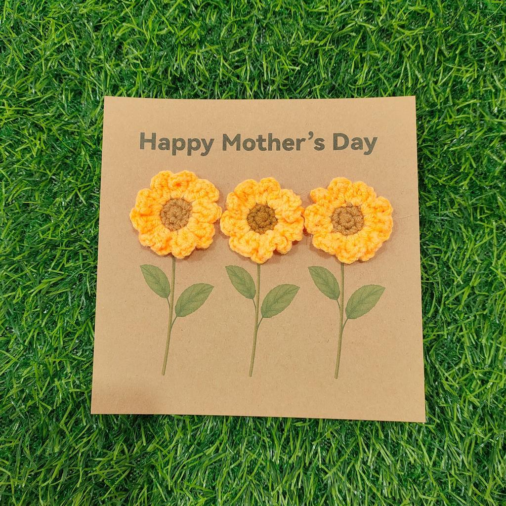 Handmade Crochet Greeting Cards, Cute Amigurumi Card Set For Valentine's Day Birthday Teacher's Day Mother's Day Christmas