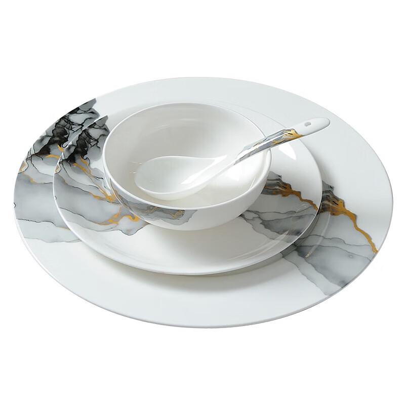 Luxury Minimalist 4-Piece Bone China Dinner Set