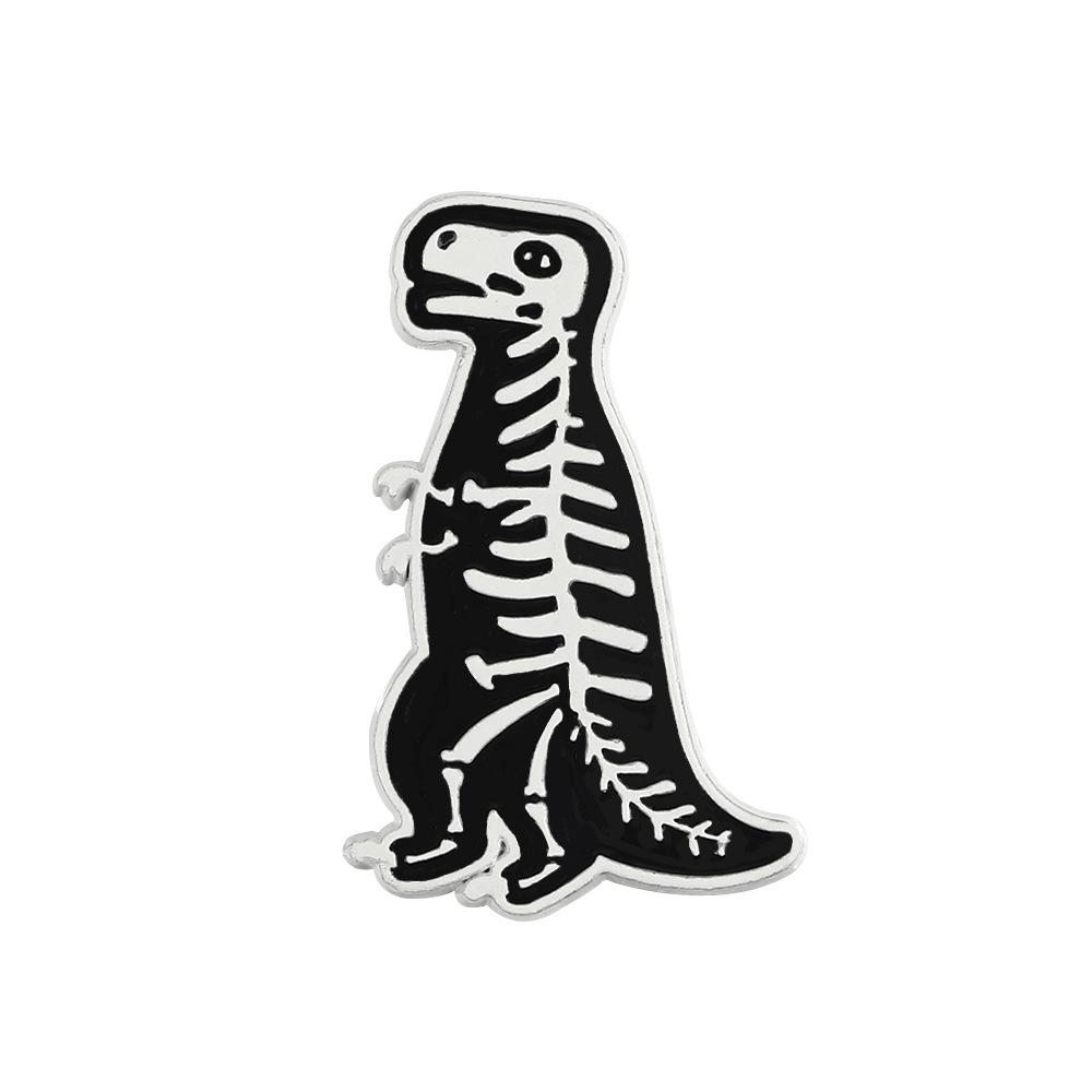 European & American Style Jurassic Park Dinosaur Skeleton Brooch - Creative Mini Animal Pin