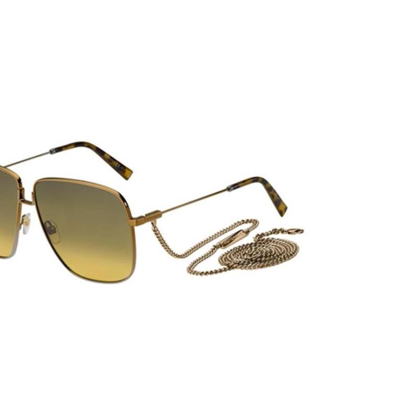 GIVENCHY Square Sunglasses with chain Unisex Gold