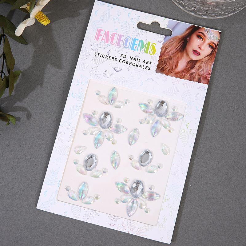 Stage makeup facial diamond stickers water drops teardrop facial diamond stickers girl stage diamond stickers