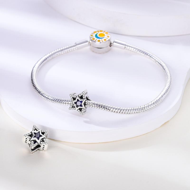 Pendants Charms Beads Copper Ocean Blue Gem Star Bead Fits Genuine Bracelets For Jewellery Crafting ValentineS Day Gifts
