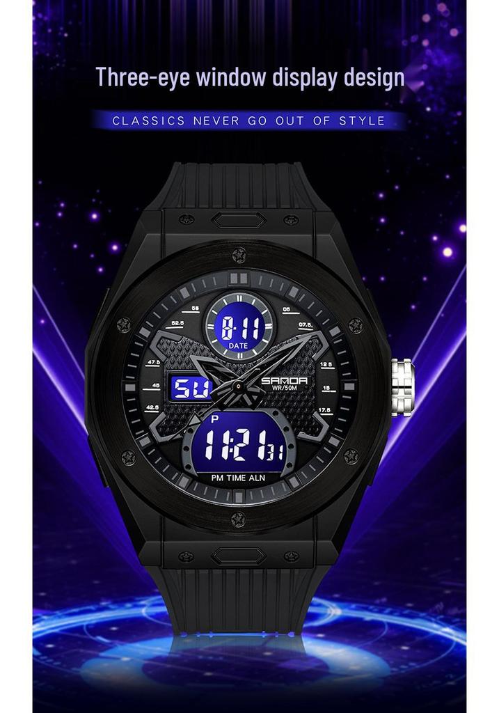 Sanda Youth Multifunctional Waterproof Sports Watch for Students