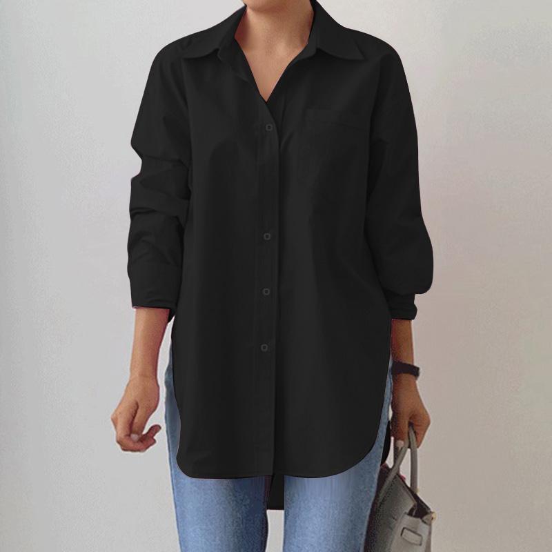 ZANZEA Women Turn Down Collar Loose Casual Long Sleeve Button Blouse