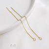 Copper-Plated 18K Gold Ear Wires with Pin Eyelets for DIY Earring Making