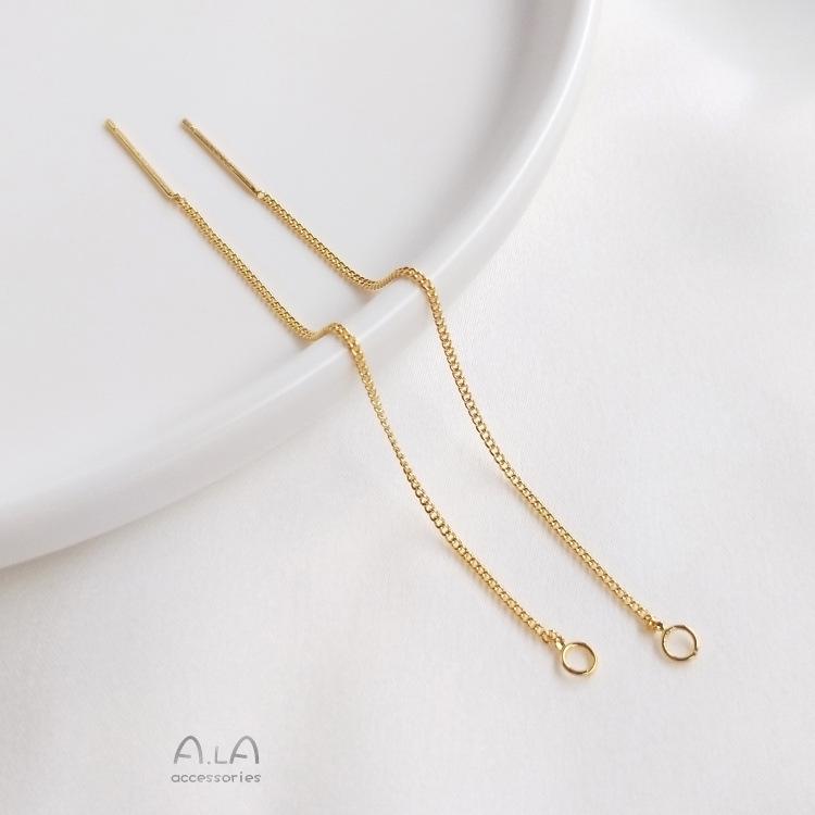 Copper-Plated 18K Gold Ear Wires with Pin Eyelets for DIY Earring Making