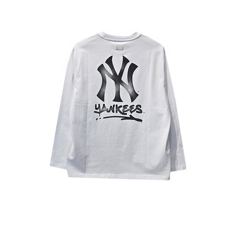MLB New York Yankees Fashion Comfortable Soft Skin-Friendly Breathable Classic Logo Long Sleeve T-Shirt Unisex T-Shirt White 3ATSB0351-50WHS