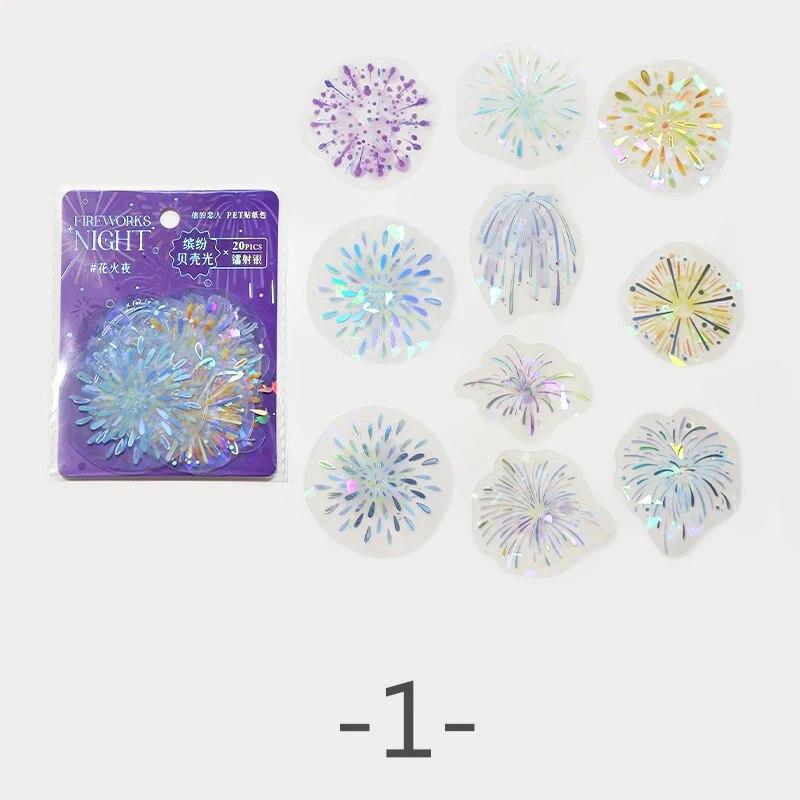 

20 листов/упаковка, наклейки для домашних животных, блестящие лазерные красочные океанские бабочки, сделай сам, декоративный материал, канцелярские наклейки