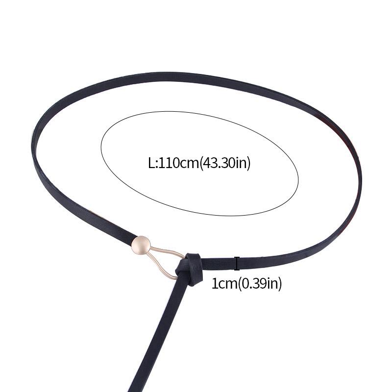 Ceinture fine et simple nouée pour femme, couleur unie, en cuir PU, longue et fine, réglable