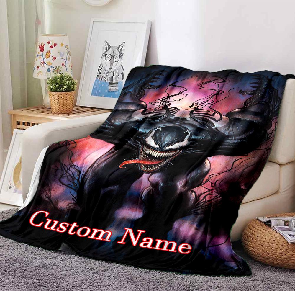 Custom Name Carnage Flannel Blanket Throw Blanket Soft Warm Sofa Bed Decor Unique Gift