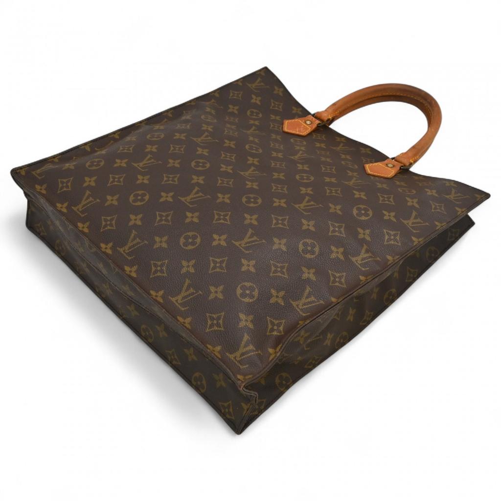 Auth LOUIS VUITTON Monogram Sac Plat Tote Bag Brown PVC M51140 Lv9929ss