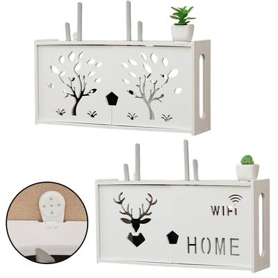 Velký bezdrátový router Rack Obývací pokoj Nástěnný WiFi úložný box Dekorace