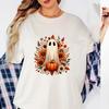 Funny Halloween Ghost Pumpkin Floral T Shirt Unisex