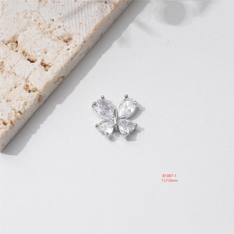 LZ16 Luxus Metall Schmetterling Zirkon Nagel Schmuck