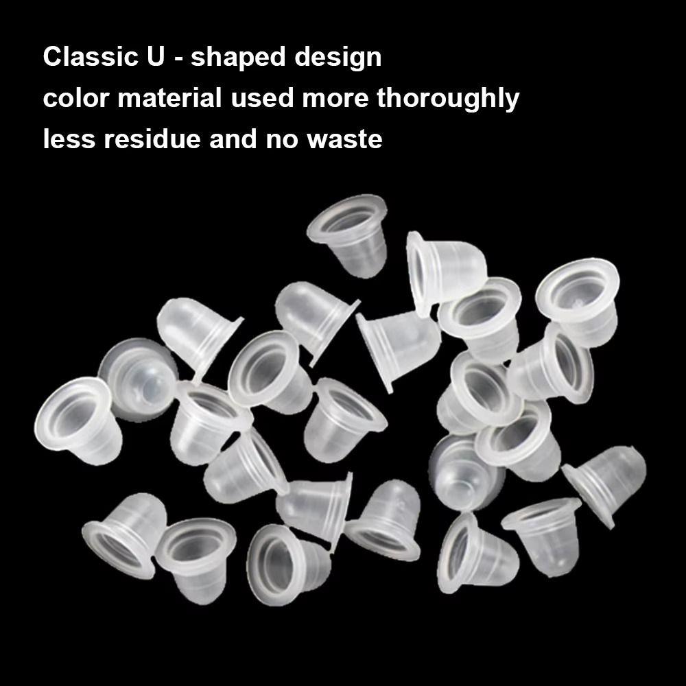 100PCS Disposable Tattoo Ink Cups Silicone Eyelash Extension Glue Tray Tool  Tattoo Accessories