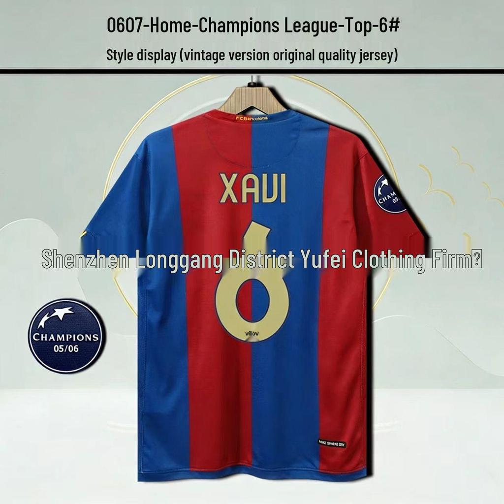 Barcelona Retro Trikot: Nein. 10 Messi, Nein. 9 Ronaldo, Nein. 10 Ronaldinho Gedenkausgabe