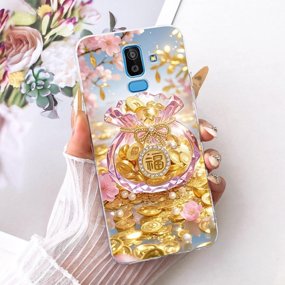 Clear Cover For Samsung J8 2018 Case SM-J810G Cute Cat Fashion Butterfly Funny 2D Painted Casing For Samsung Galaxy J8 2018