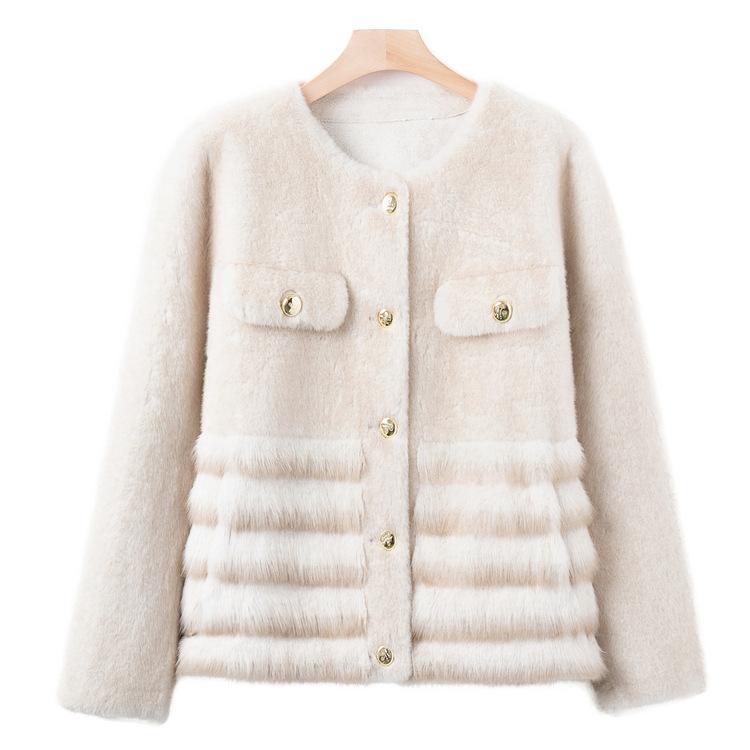 Middle-aged Mother's Winter Imitation Mink Velvet Coat New Fashionable Middle-aged and Elderly Women's Top Woolen Jacket