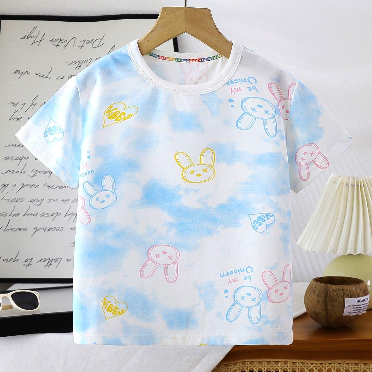 

Новая летняя футболка для девочек Летняя одежда для младенцев и детей Хлопковая тонкая футболка с коротким рукавом для мальчиков и младенцев 160