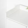 Scandinavian Shoe Cabinet 2 Door 4 Shelf Tapered Legs Solid Wood Particle Board White