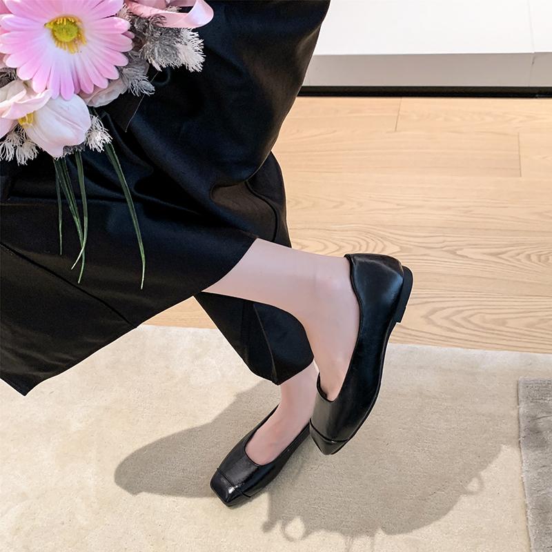 Square Toe Women Loafers Shoes Flats Sandals Sport Sneaker Running Hiking Shoes Summer 2025 Trend Comfort Shallow Leather Shoes