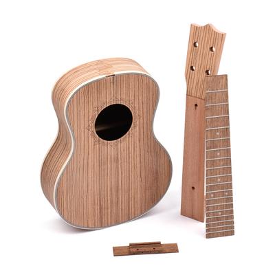 26 Inch Ukulele DIY Kit Tenor Ukelele 4 String Hawaii Guitar DIY Set Zebra Wood Panel Rosewood