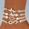 Neues Sommer Strand Seestern Muschel Perlen Anhänger Fußkettchen für Damen Boho Retro Trend Mehrschichtig Fußschmuck Urlaubsaccessoire 2026