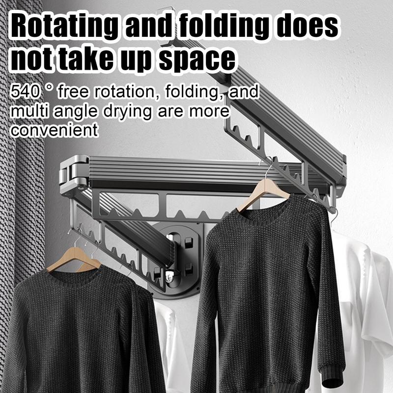 Clothes Drying Rack  Aluminum Alloy Folding Drying Rack Wall-mounted Collapsible Drying Rack Space Saver Clothes Dryer