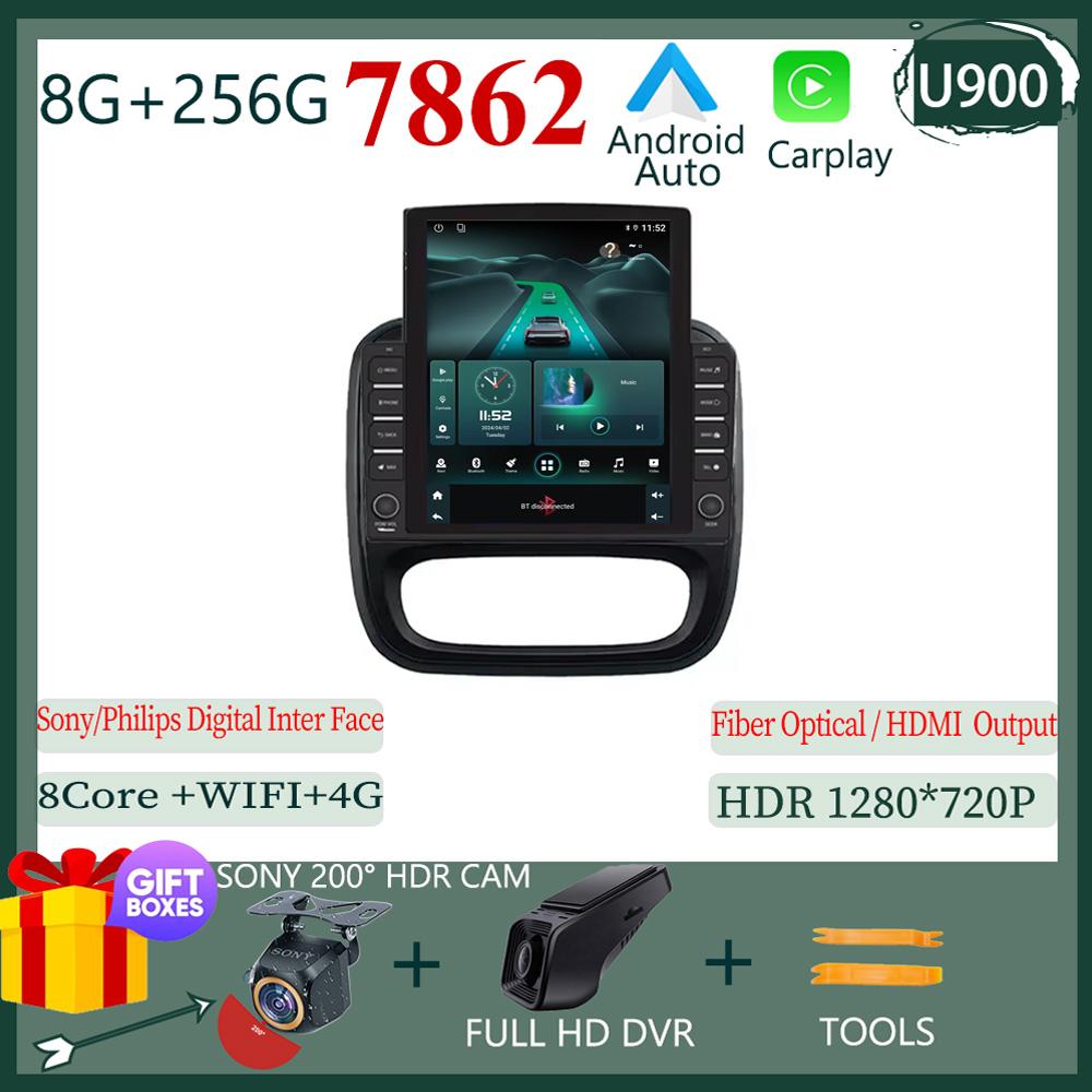 9.7 Inch Car Android For Renault Trafic 3 14-21 For Opel Vivaro B 2 Din Carplay GPS Navigation Intelligent System Touch Screen