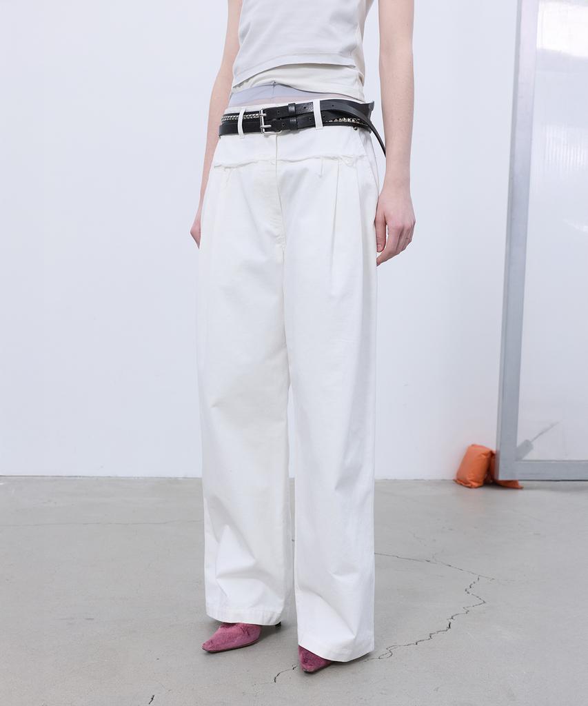 LCDC™ Frayed Line Detail Pants (White)