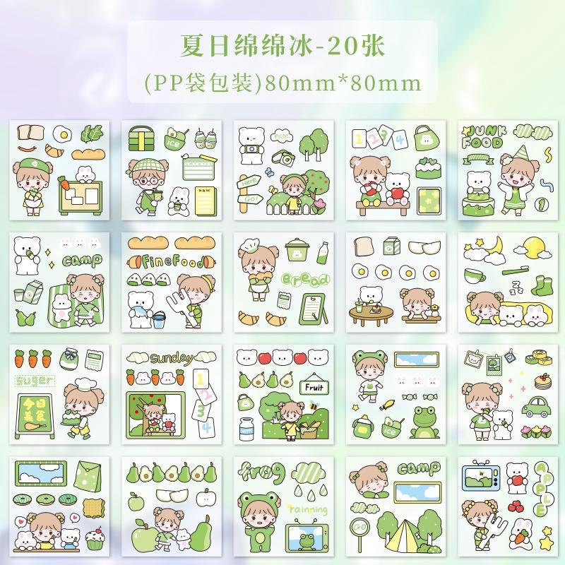 100 teile/satz Koreanischen Stil Nette Mädchen Aufkleber Set DIY Tagebuch Dekoration Material Transparent PET Wasserdichte Aufkleber