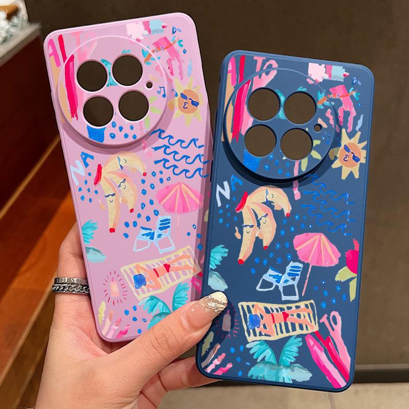 Case For OnePlus 15 13 13T 12 Cartoon Vacation Painting Shockproof Bumper Soft Silicone Cover For Oneplus Nord 5 13R 12R 11R 5G