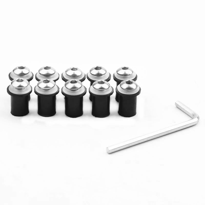 

10 Pcs Screen Bolts Wellnut Windshield Screws with Hex Key for Cowl Screen Cowl/Screen Securing (Silver) серебряный