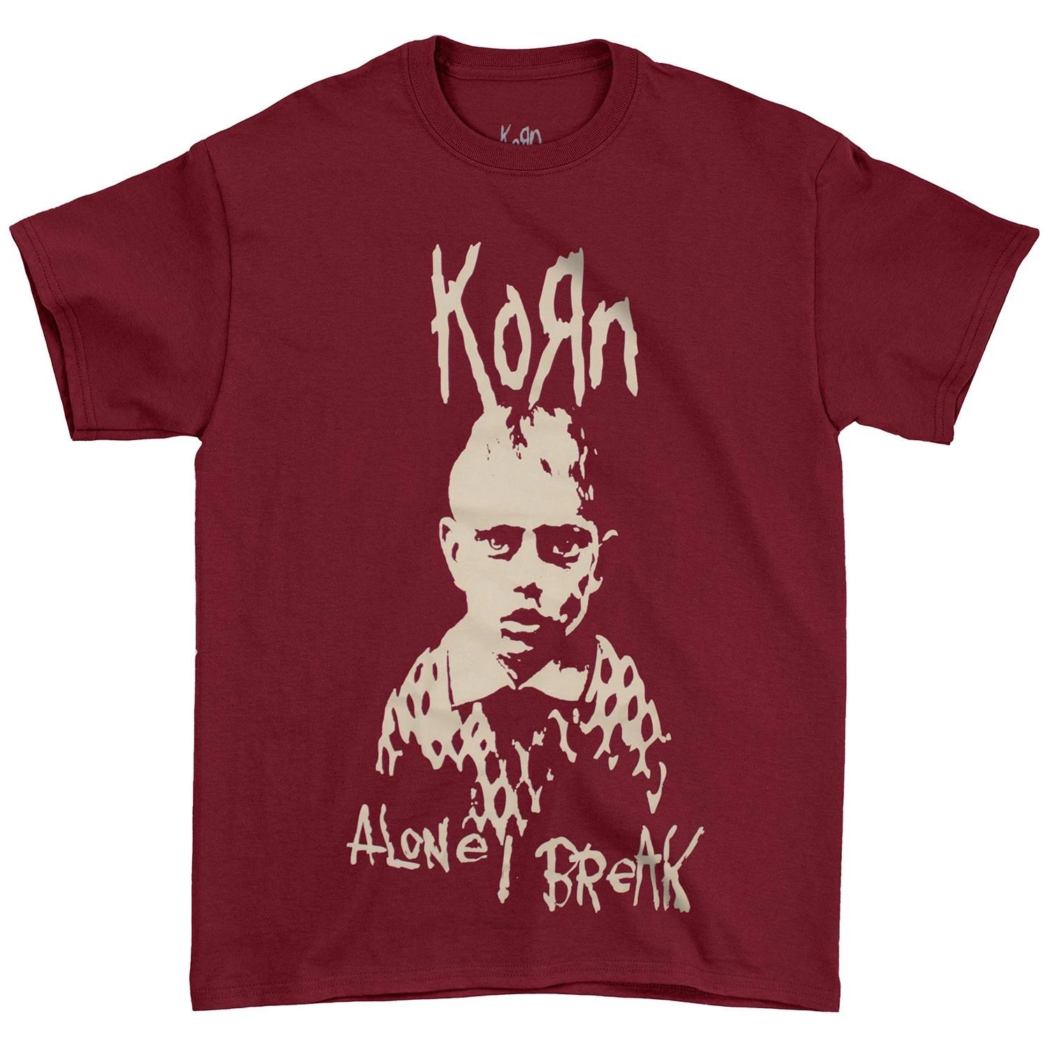 Men s Korn All Alone I Break T-shirt Small Red L