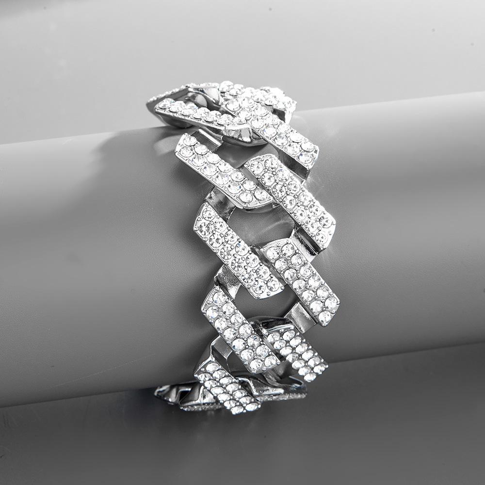 30mm Extra Large Cuban Necklace & Bracelet Set with Full Diamond Detailing