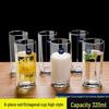 Thickened Round Glass Cup Set, 350ml (4-Pack)