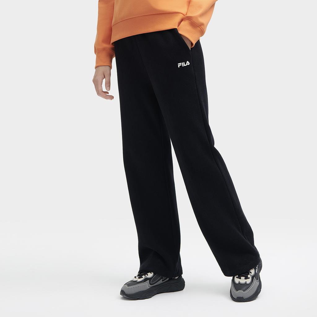 Fila Letter Logo Print Straight Leg Casual Knit Sports Pants Women Pants Black F11W348604F-BK