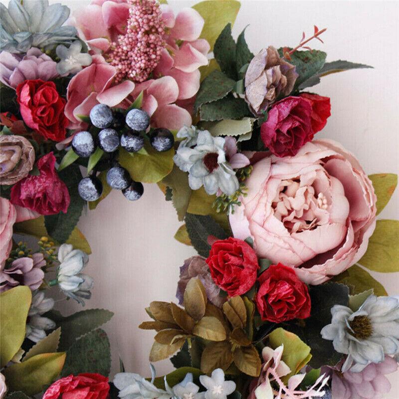 Cheap Artificial Flowers Wreath Peony Garland16inch Door Wreath Spring